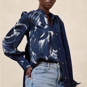 Banana Republic Factory Crepe Volume-Sleeve Blouse